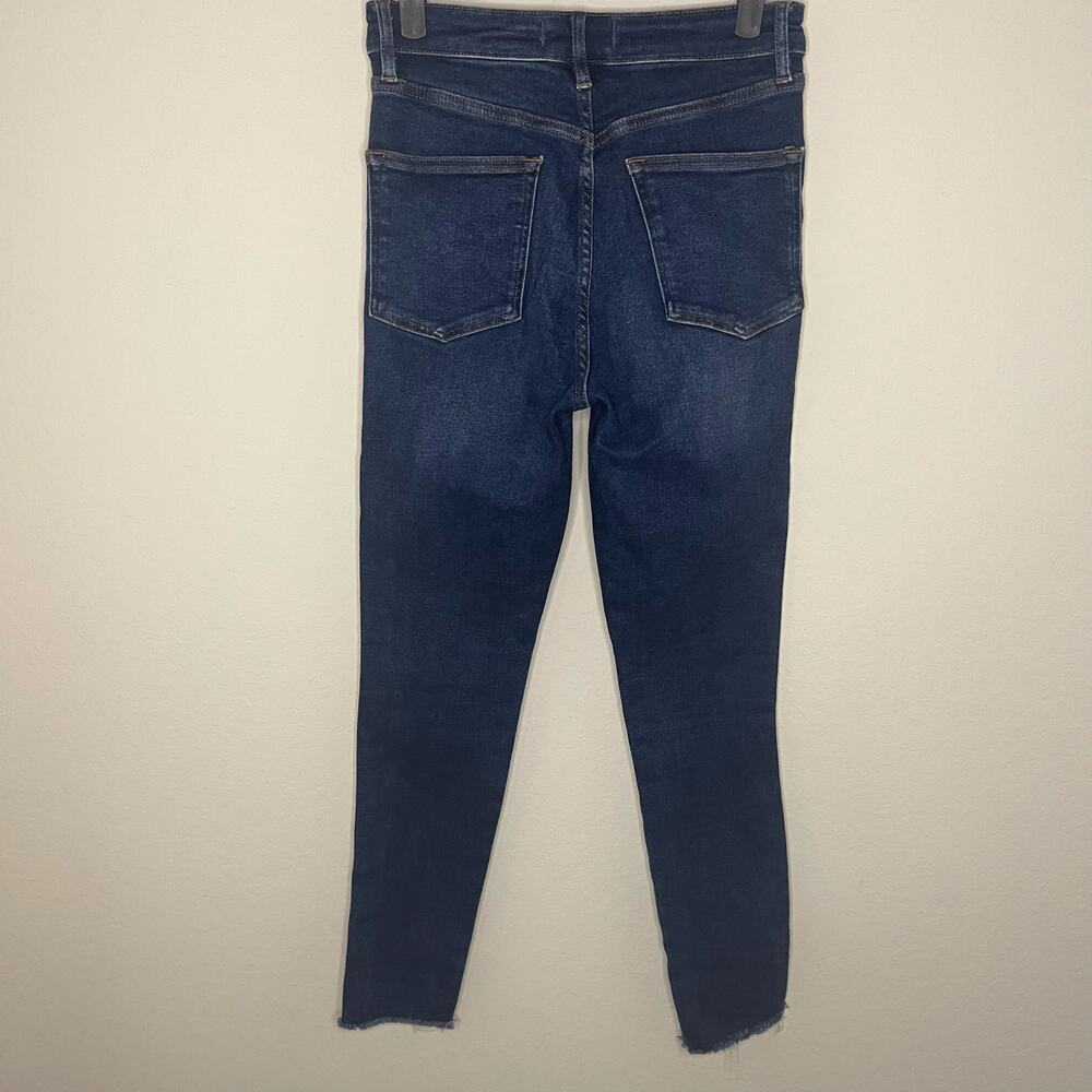 Free People High-Rise Skinny Jeans Dark Wash Cutoff Hem - Size 28 - Picture 2 of 4